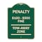 Signmission Penalty $100 $500 Fine Tow Away Zone Virginia Handicap Supplementary Alum, 24" x 18", G-1824-23336 A-DES-G-1824-23336 - alternate 1